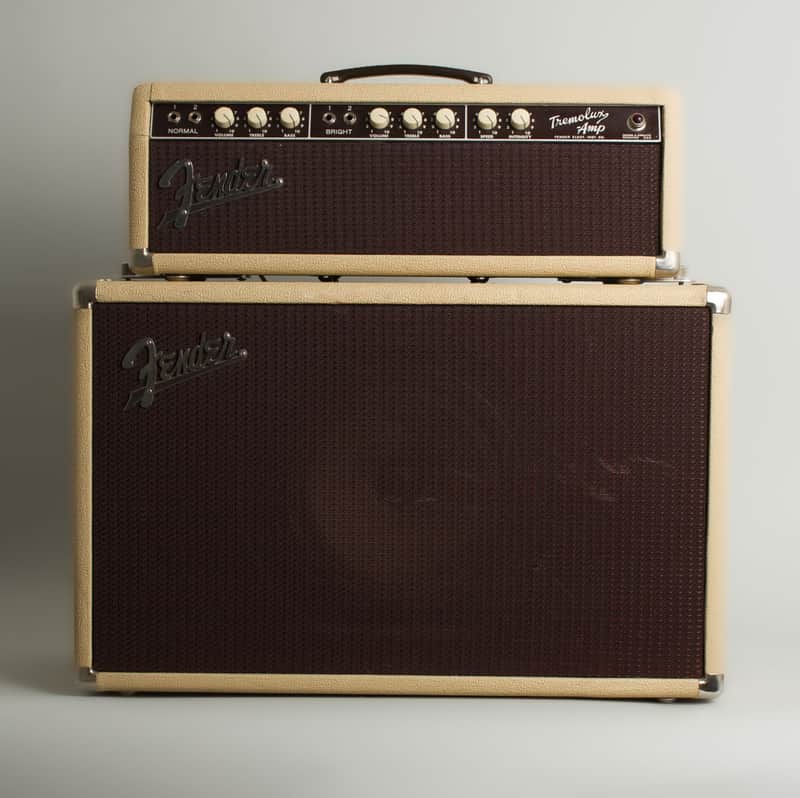 Immagine Fender Tremolux 6G9-A Piggyback Tube Amplifier (1962), ser. #00854. - 1