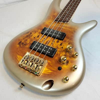 Ibanez SR400EPBDX SR Standard Bass, Poplar Burl Top, Mars Gold Metallic Burst image 7