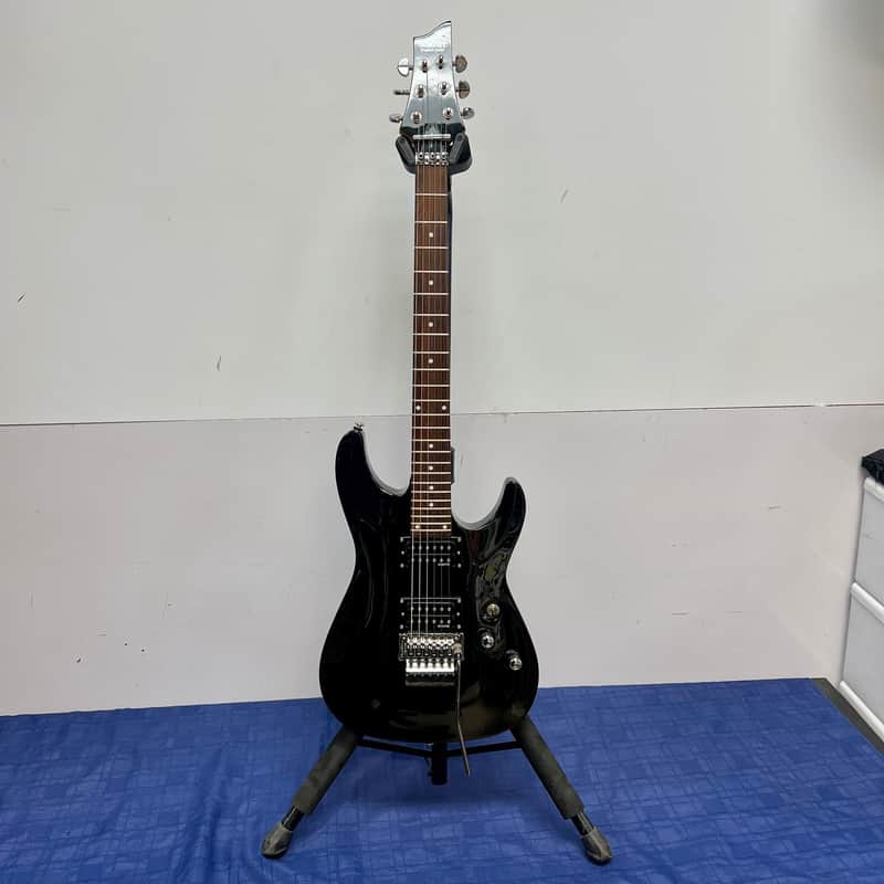 Used Schecter Diamond Series Omen 6 FR Electric Guitar Gloss Black Floyd Rose Special Locking Nut image 1