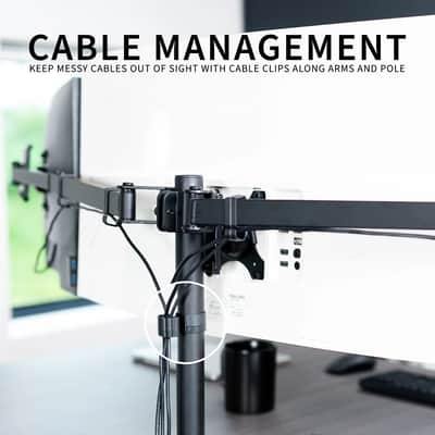 Triple Monitor Studio Desk Mount – Telescoping Heavy-Duty Stand for Music Production, Mixing & Editing Workstations image 5