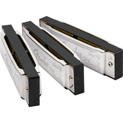 Fender Blues Deluxe 10-Hole Diatonic Harmonica 3-Pack with Case, Key of C, G, A image 4