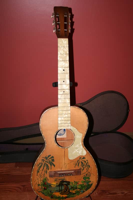 Supertone Parlor Acoustic 1930's Decalcomania w/Case image 1