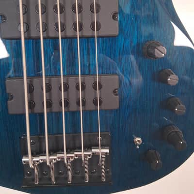 Sire 2nd Generation Marcus Miller M2 TBL 5-String with Maple Fretboard 2019 - Transparent Blue image 3