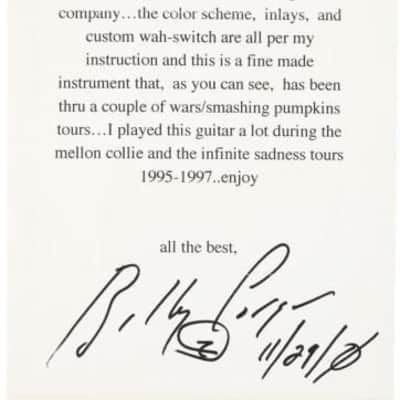 Smashing Pumpkins Billy Corgan Played + Autographed Custom Ibanez Talman 1994 image 9
