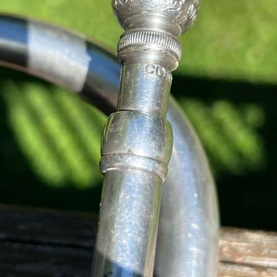 Conn “Conqueror” Cornet – C.G. Conn Elkhart IN – Silver Plate – Serial #109438 – ca. 1908 – Complete with Original Case & Mouthpiece image 7