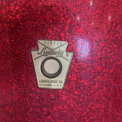 Ludwig 1960s Club Date 12x8" Tom - Red Sparkle image 2