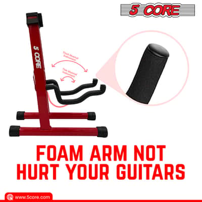 5 Core Guitar Stand A Frame w Soft Foam Arm Non Slip Rubber for Acoustic Electric Bass Ukulele image 7