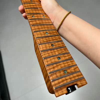 AAAAA Suhr Bone nut Roasted flame Maple Electric Guitar Neck Round stainless steel 22 frets satin Wheel truss rods 12inch image 4