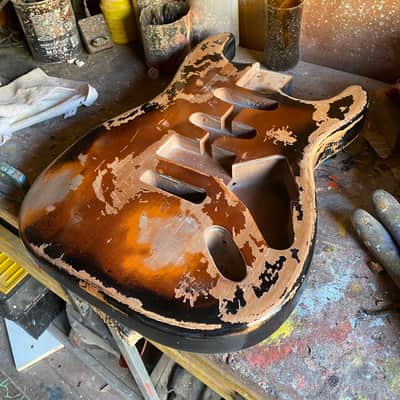 Stratocaster Body - 2 tone Sunburst - Super Heavy Relic - 100% handcrafted in Italy - Alder image 8