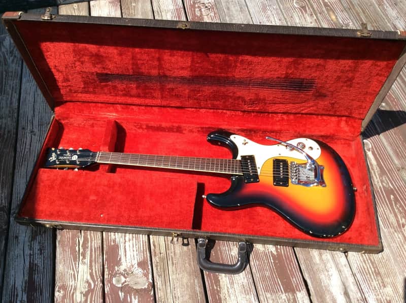 1966 Mosrite Ventures Model MK 1 Sunburst vintage with original case image 1