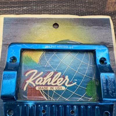 Unopened Kahler Tremolo Bridge Base Plate Metallic Blue MADE IN USA image 3