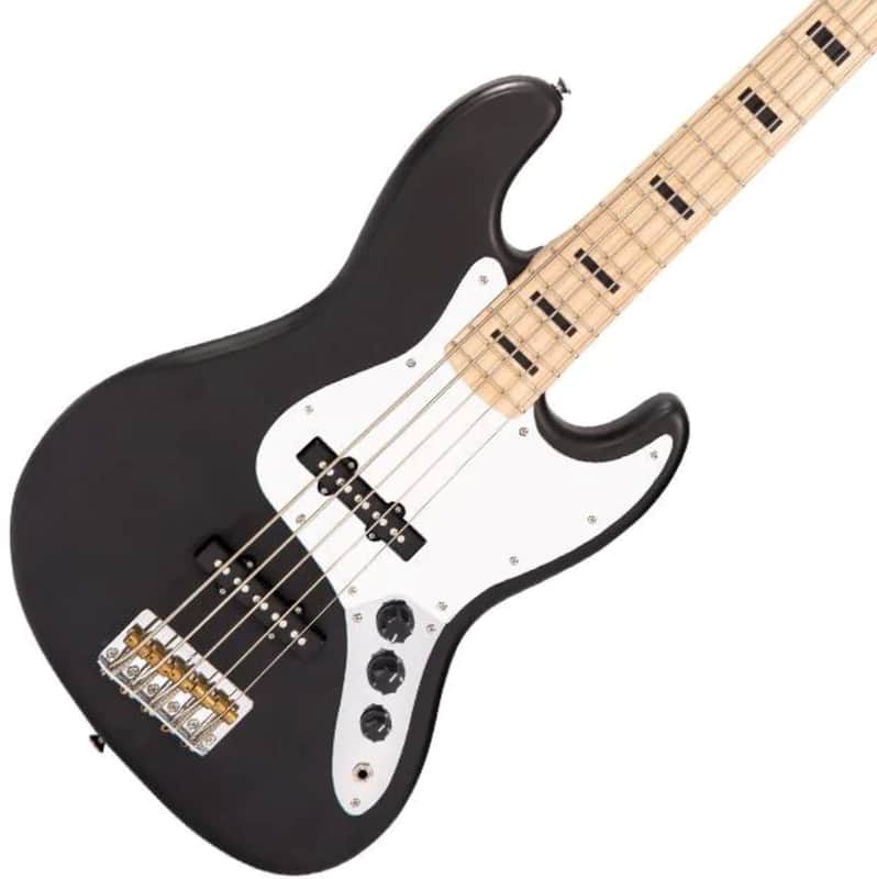 Vintage VJ75MBK ReIssued Maple Fingerboard 5-String Black image 1