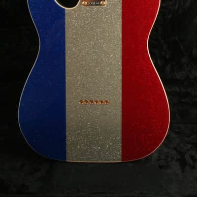 Fender Buck Owens Telecaster Maple Fingerboard Red Silver and Blue Sparkle MX24059251 image 2