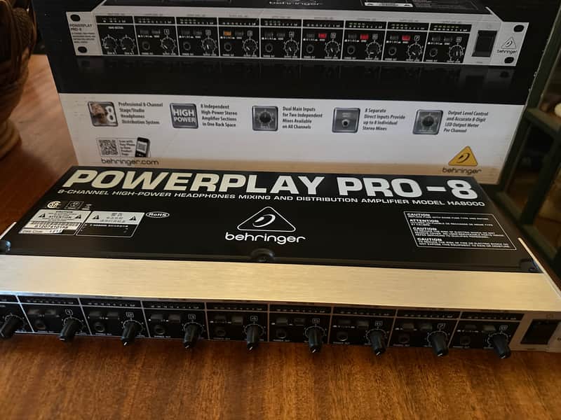 Behringer Powerplay Pro-8 HA8000 8-Channel Headphone Amplifier 2010s - Black / Silver image 1