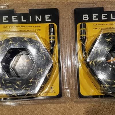 Neat Microphones King Bee 2020s Black/Yellow Pair with  Beeline quad conductor XLR mic cables image 6