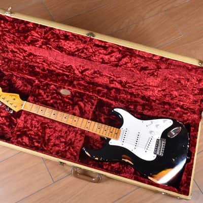 Fender Custom Shop Stratocaster 1955 Heavy Relic Aged Black over 2 Tone Sunburst 30th Anniversary #045 image 3
