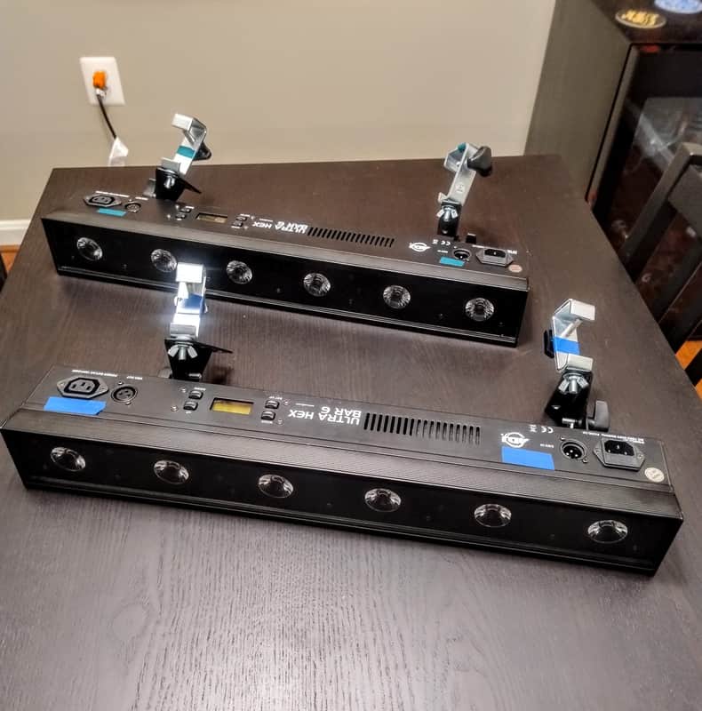 American DJ Ultra Hex Bar 6 RGBAW+UV LED Light Bar 2x Pair with Bag image 1
