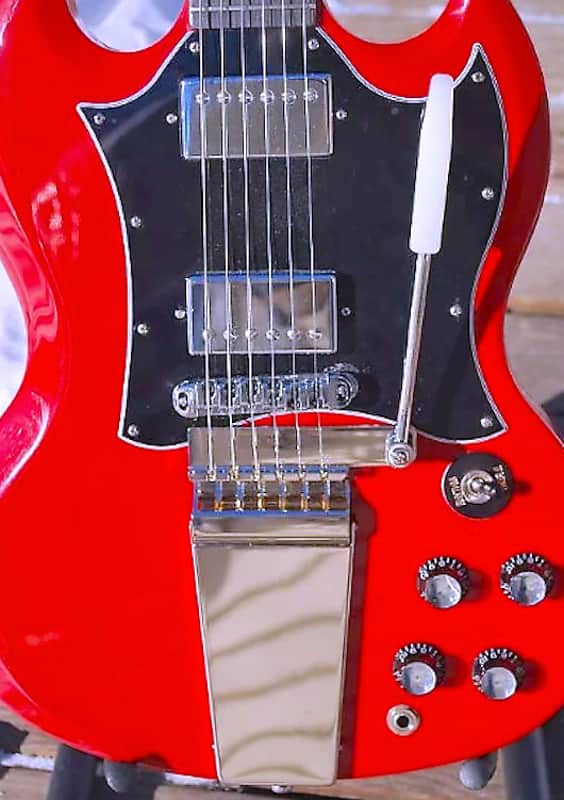 CHROME VIBROLA - WD Long Vibrola Tremolo Tailpiece for Epiphone/Gibson SG, ES, Firebird Guitars. image 1
