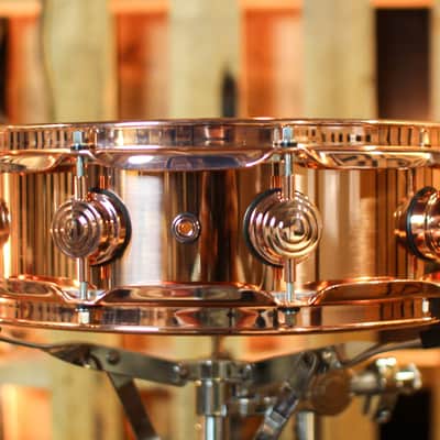 DW 4x14 Collector's Polished Copper Snare Drum w/ Copper Hardware - DRVP0414SPP image 3