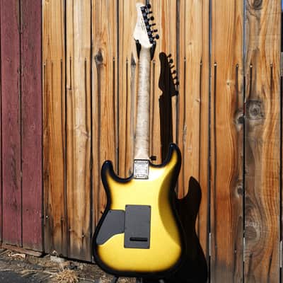 Schecter USA CUSTOM SHOP CET 50th Anniversary PROTOTYPE Metallic Gold w/Black Burst 6-String Electric Guitar w/ Black Tweed Case image 3