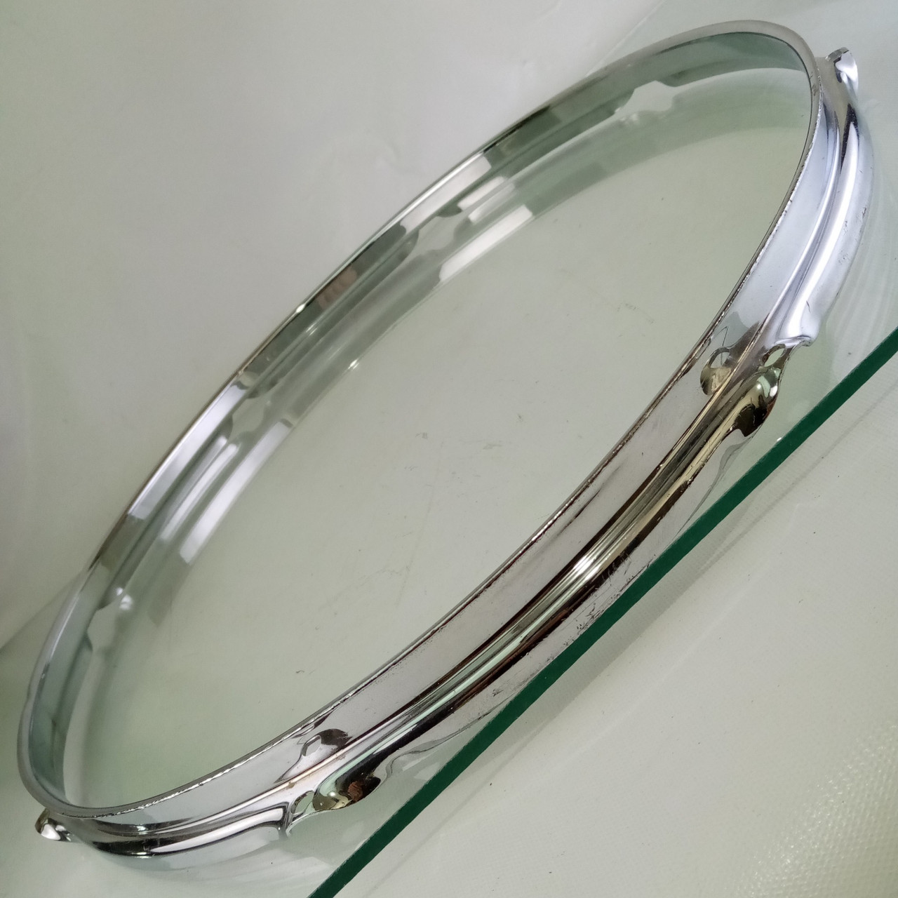 Ludwig 17"BRASS Tenor Tom Drum Batter Rim/Hoop 8Lug Triple-Flange 60s Chrome COB — main photograph