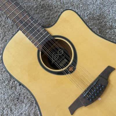 LAG 12 String Acoustic Electric Guitar, Mahogany Spruce Body, Rosewood Fingerboard Neck image 3