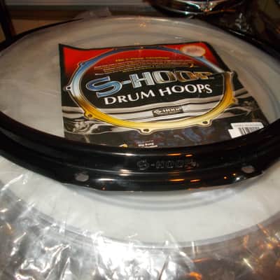 2 / 14' S-HOOP BLACK SNARE DRUM RIMS 10 HOLE BATTER / RESONANT image 4
