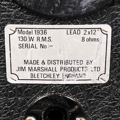 Marshall 1936 Vintage 130-Watt 2x12" Guitar Speaker Cabinet 1990 - Present - Black image 3