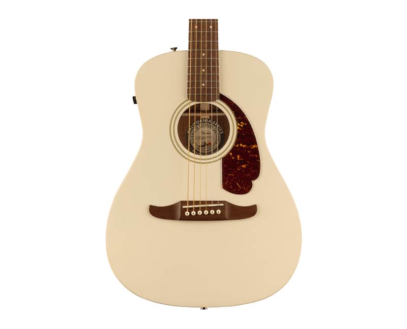 Fender Malibu Player A/E Guitar - Olympic White w/ Walnut FB image 1
