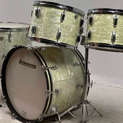Ludwig 22/13/14/16" 70's 3-ply Drum Set - White Marine Pearl image 1