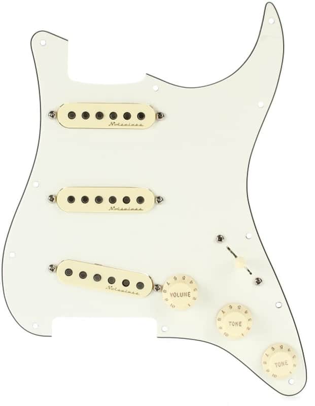 Fender Vintage Noiseless SSS Pre-wired Stratocaster Pickguard - Parchment 3-ply image 1