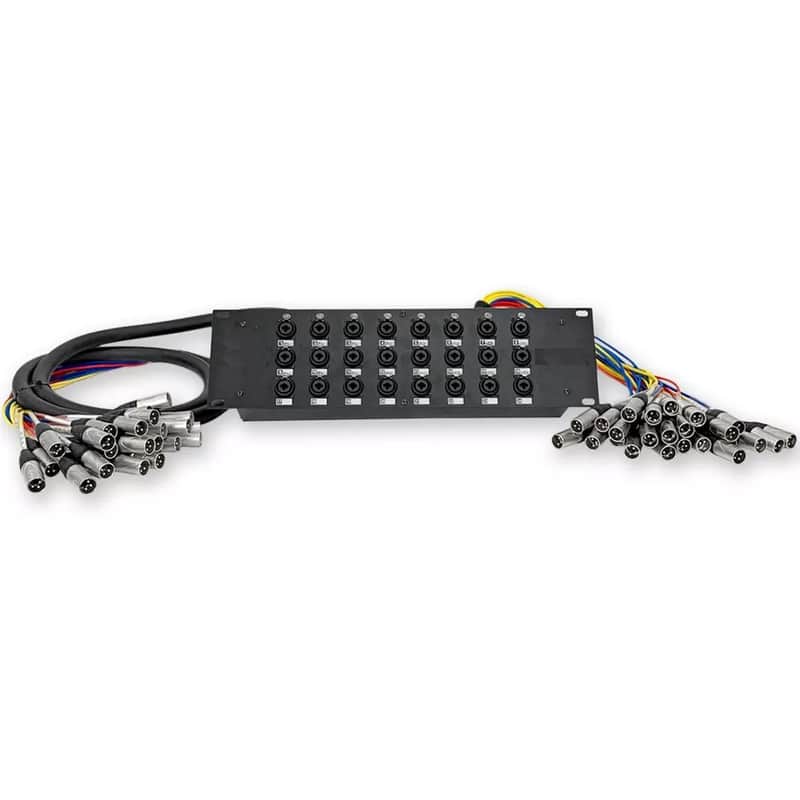 24 Channel Pro Audio XLR TRS Combo Splitter Snake Cable - 3' and 10' XLR trunks image 1