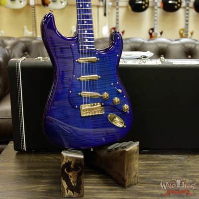 Fender Custom Shop Masterbuilt Yuriy Shishkov 1969 Stratocaster NOS Flame Top Birdseye Nk Royal Blue image 13