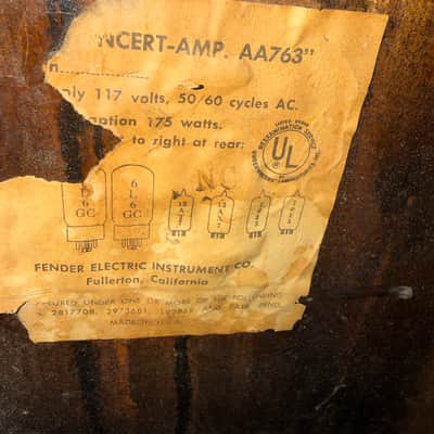 1964 Fender Concert AA763 40-Watt 4x10"  Black Panel image 5