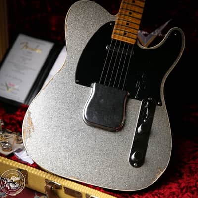 Fender Custom Shop Limited Double Esquire Relic Silver Sparkle & Case & Tags image 4