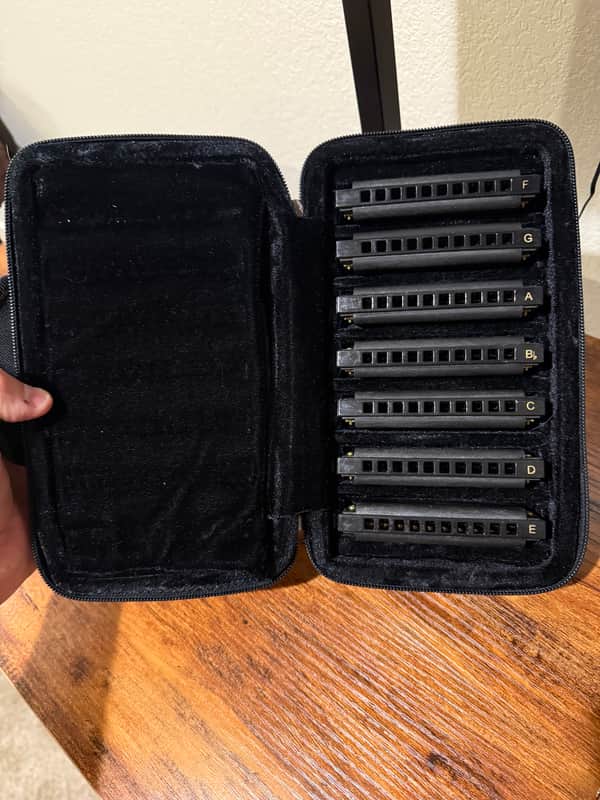 Hohner HH-PBH7 Case of Piedmont Blues - 7 Harmonicas with Case 2010s - Standard image 1