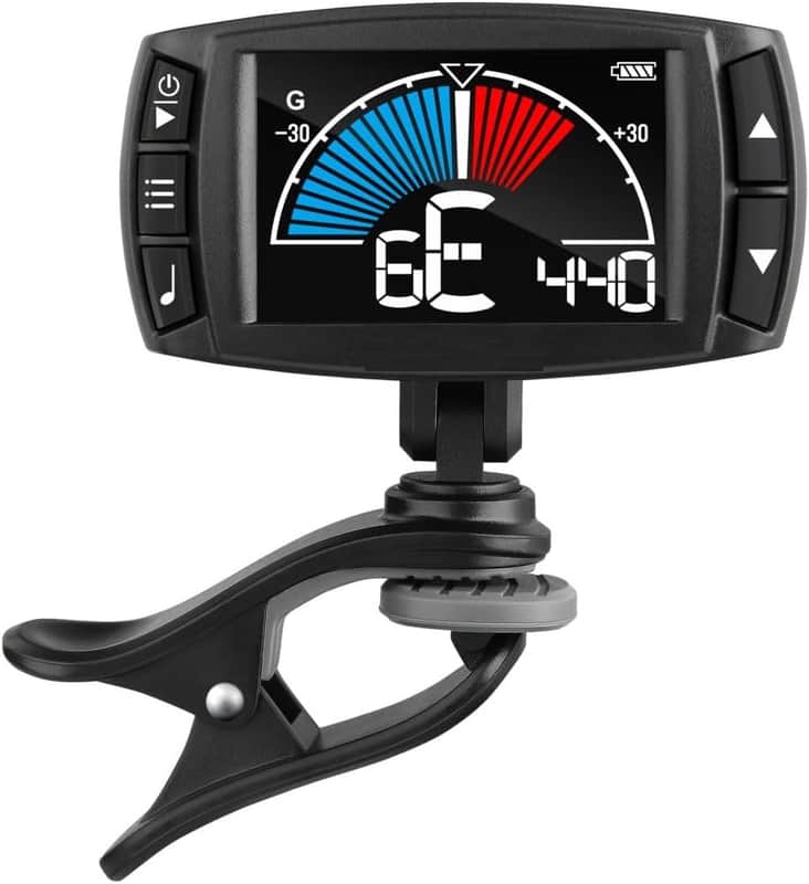 Guitar Tuner, Clip on Tuner Rechargeable 3 In 1 Digital Metronome Tuner Tone for Guitar, Bass, Ukulele, Violin image 1