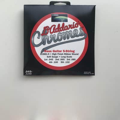 D'Addario ECB81-5 Chromes Electric 5-String Bass Strings image 1