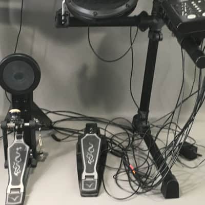 7-Piece Full Electronic Drum Kit Model E-ED001 2010 Black Rack + Cymbals Pedals Cables AC Adapter + Bonus Drum Stool image 3