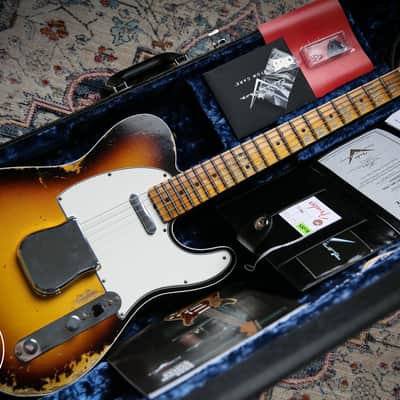 2022 Fender Custom Shop 65' Tele Custom Heavy Relic 3 Tone Sunburst image 3