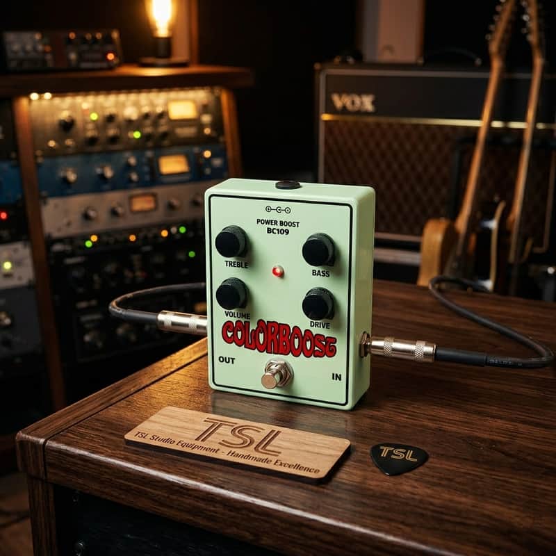 1/1 Limited Edition BC109C 18v or 9V  ColorBoost - Power Boost Gilmour Tone Handmade Point to Point Guitar Pedal Mint Green image 1