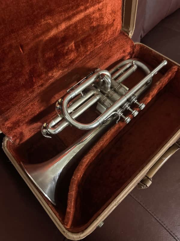 Pan American/Conn Model 58A Bb Cornet SN 135651 (Silver plated) image 1