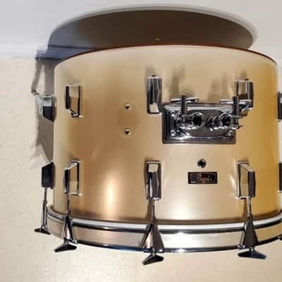 VTG 1970 PEARL 16"x16" Gold Satin "Phenolic" Floor Tom Drum  - Gorgeous Clean A+ image 15