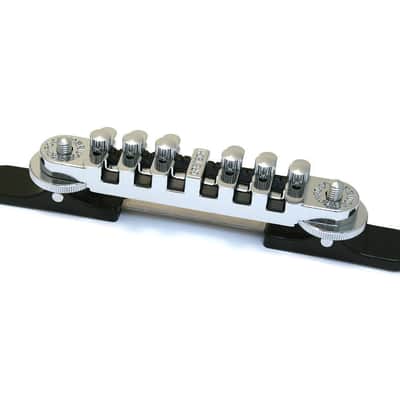 Genuine Gretsch SynchroSonic Adjustable Roller Guitar Bridge with Base - CHROME image 1