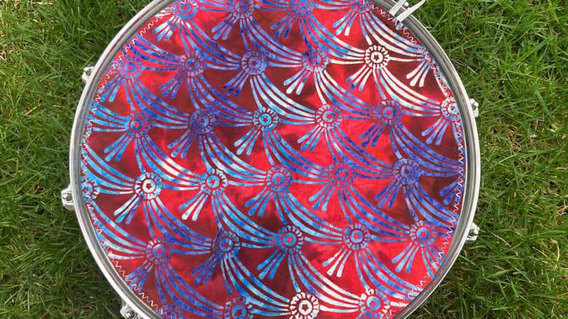 14" reversible Drum Bunny cotton drum cover - partial mute - dampener - compare to Big Fat Snare Drum Quesadilla, Drum Tortilla image 1