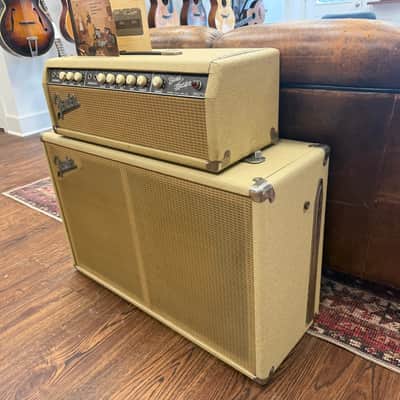 Fender Bandmaster 6G7-A 40-Watt 2x12" Piggyback Guitar Amp 1963 - Blonde image 2
