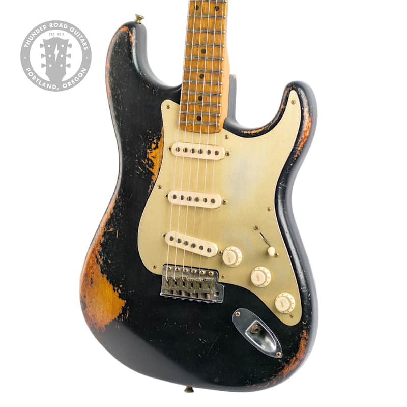 New Fender Custom Shop  Andy Hicks Masterbuilt '50s Stratocaster Heavy Relic Black/Violin Burst #R132336 image 1