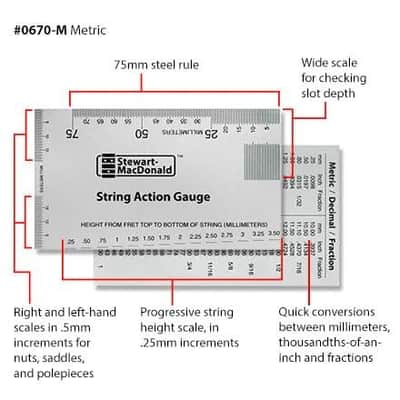StewMac Action Adjustment Kit for Electric Guitar, Metric, for Setting String, Bridge, Saddle, & Pickup Height image 3