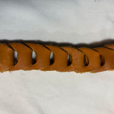 LM Glove LEATHER Weave Links MANDOLIN Strap Orange/Brown - FIRE SALE image 7