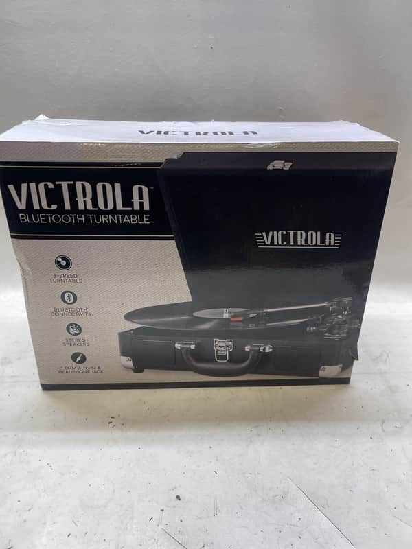 Victrola 3-Speed Bluetooth Suitcase Record Player with Built-in Speakers In Box